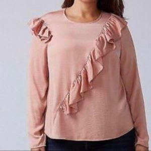 Lane Bryant Asymmetric Ruffle Blouse